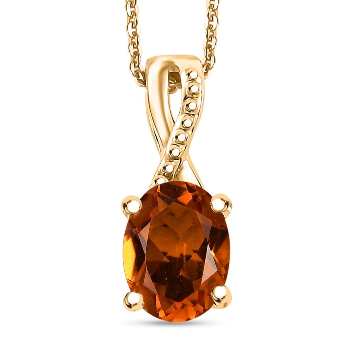 Premium Santa Ana Madeira Citrine 1.20 ctw Infinity Pendant Necklace in 18K Vermeil Yellow Gold Over Sterling Silver 20 Inches image number 0