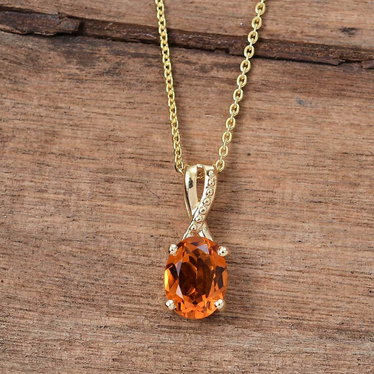 Premium Santa Ana Madeira Citrine 1.20 ctw Infinity Pendant Necklace in 18K Vermeil Yellow Gold Over Sterling Silver 20 Inches image number 1