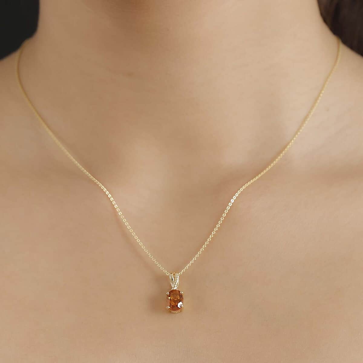 Premium Santa Ana Madeira Citrine 1.20 ctw Infinity Pendant Necklace in 18K Vermeil Yellow Gold Over Sterling Silver 20 Inches image number 2