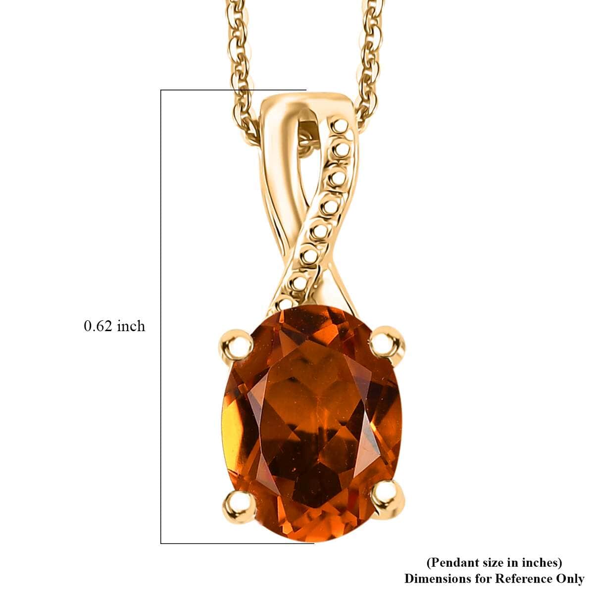 Premium Santa Ana Madeira Citrine 1.20 ctw Infinity Pendant Necklace in 18K Vermeil Yellow Gold Over Sterling Silver 20 Inches image number 6