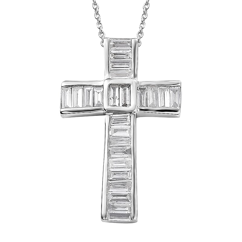 Lab Grown Diamond VS 1.60 ctw Pendant Necklace in Rhodium Over Sterling Silver (20 Inches)
