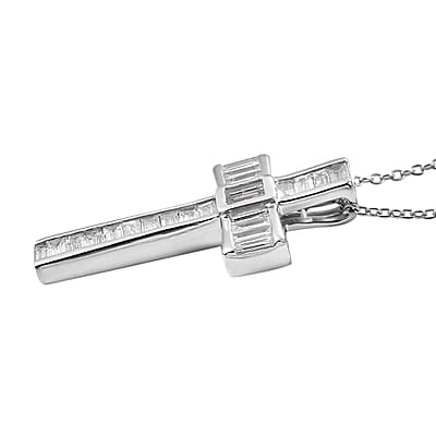 Lab Grown Diamond VS 1.60 ctw Pendant Necklace in Rhodium Over Sterling Silver (20 Inches)