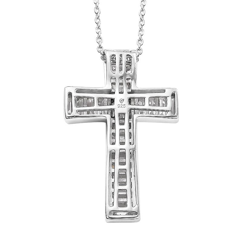 Lab Grown Diamond VS 1.60 ctw Pendant Necklace in Rhodium Over Sterling Silver (20 Inches)