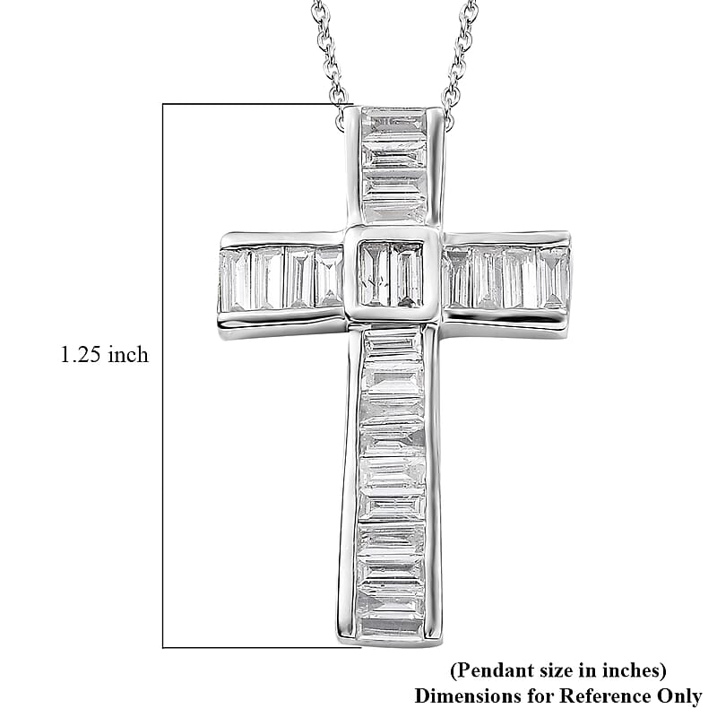 Lab Grown Diamond VS 1.60 ctw Pendant Necklace in Rhodium Over Sterling Silver (20 Inches)