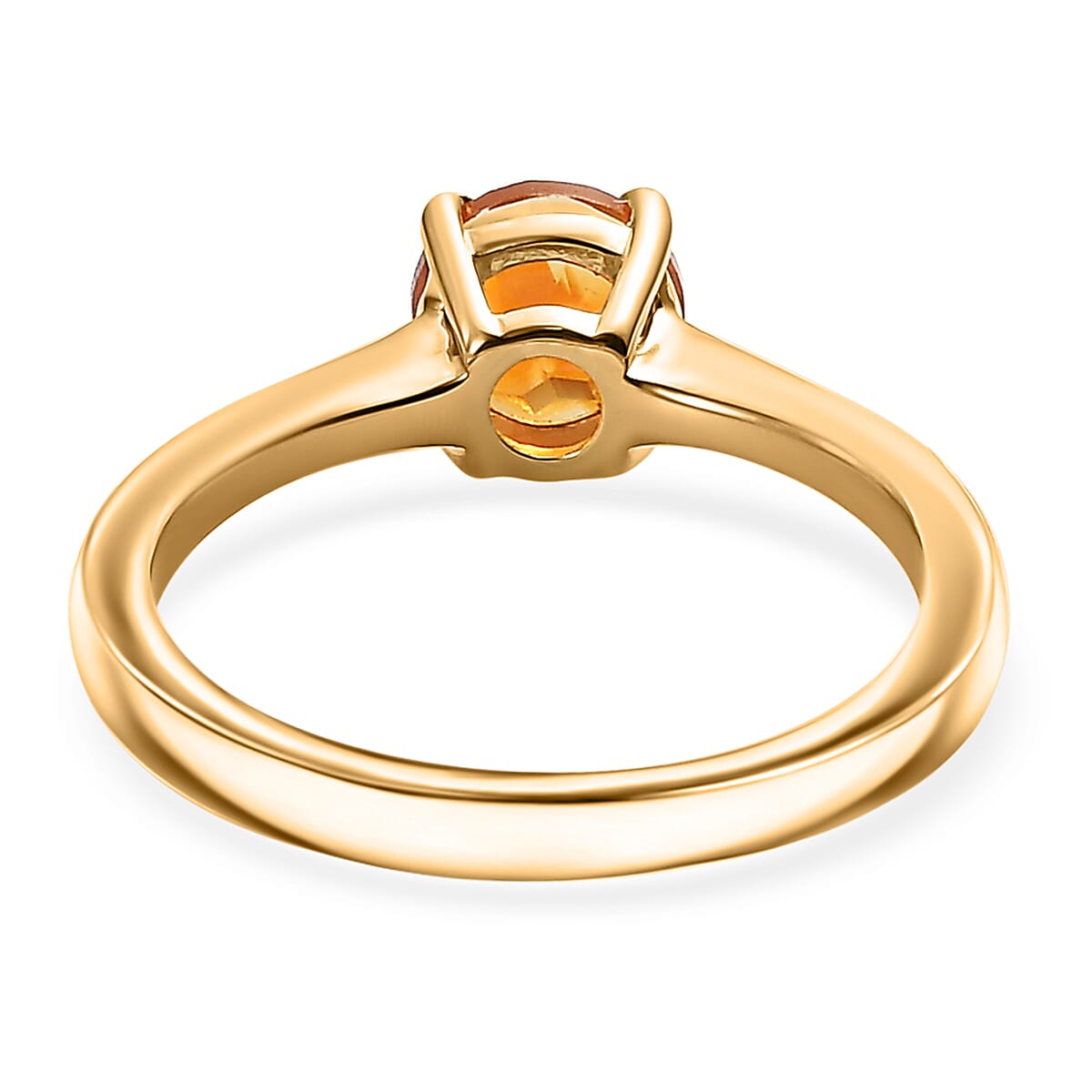 Premium Santa Ana Madeira Citrine 2.60 ctw Stud Earrings, Solitaire Ring (Size 5.0) and Pendant in 18K Vermeil YG Over Sterling Silver with ION Plated YG Stainless Steel Necklace 20 Inches