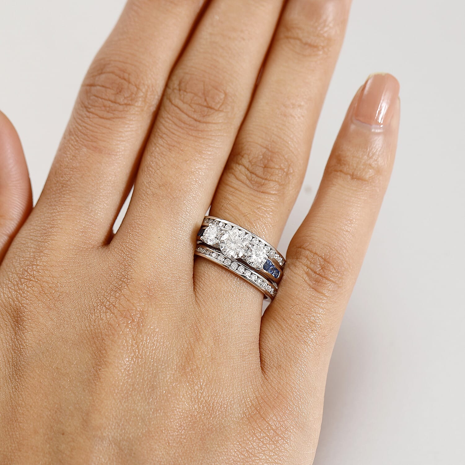 Moissanite & Blue Sapphire / 7 - Product card gallery slide 3 (9432476287231)