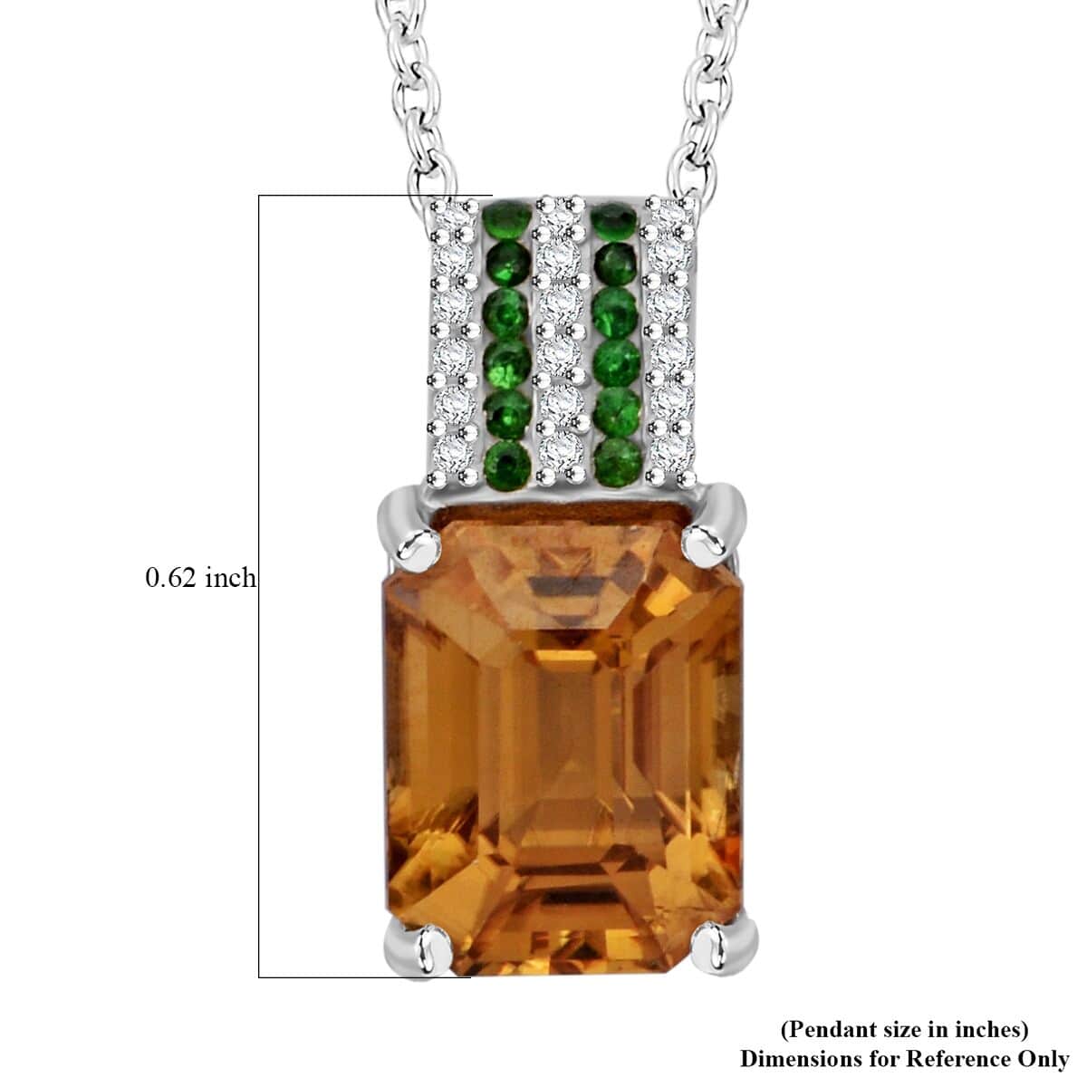 Premium Yellow Zircon and Multi Gemstone 4.30 ctw Prism Elegance Pendant Necklace 20 Inches in Rhodium Over Sterling Silver image number 5