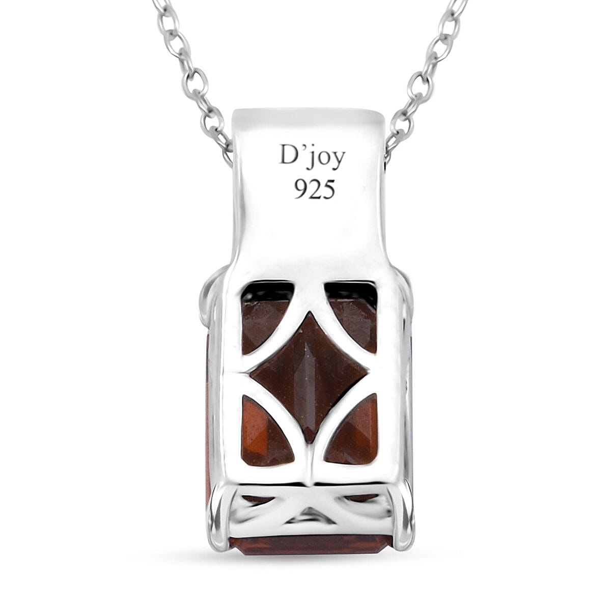 D'Joy Premium Sunset Zircon and Multi Gemstone 4.60 ctw Prism Elegance Pendant Necklace 20 Inches in Rhodium Over Sterling Silver