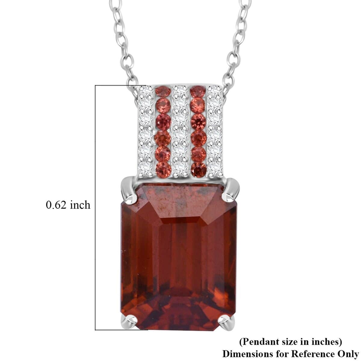 Premium Sunset Zircon and Multi Gemstone 4.60 ctw Prism Elegance Pendant Necklace 20 Inches in Rhodium Over Sterling Silver image number 5