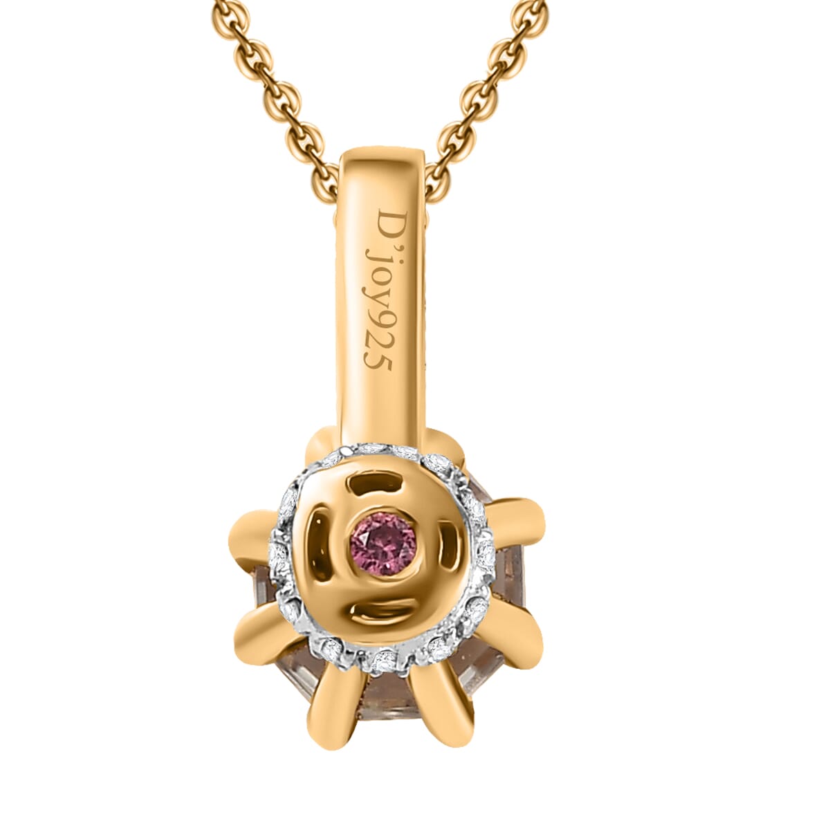 AAA Turkizite and Multi Gemstone 1.20 ctw Royal Crown Pendant Necklace in 18K Vermeil Yellow Gold Over Sterling Silver 20 Inches image number 4