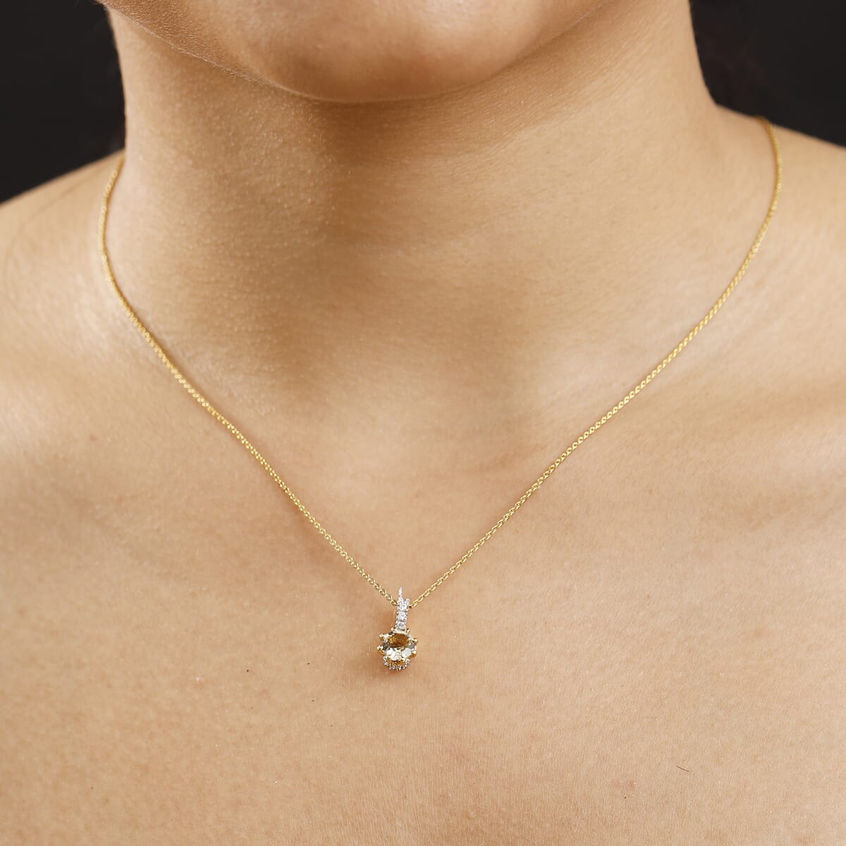 AAA Turkizite and Multi Gemstone 1.25 ctw Royal Crown Pendant Necklace in 18K Vermeil Yellow Gold Over Sterling Silver 20 Inches image number 2