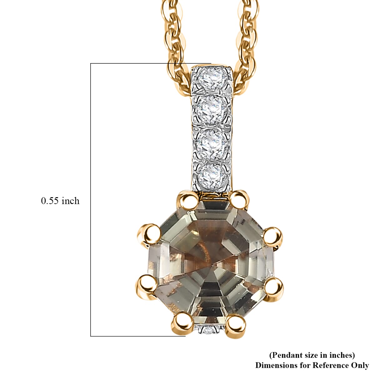 AAA Turkizite and Multi Gemstone 1.25 ctw Royal Crown Pendant Necklace in 18K Vermeil Yellow Gold Over Sterling Silver 20 Inches image number 6