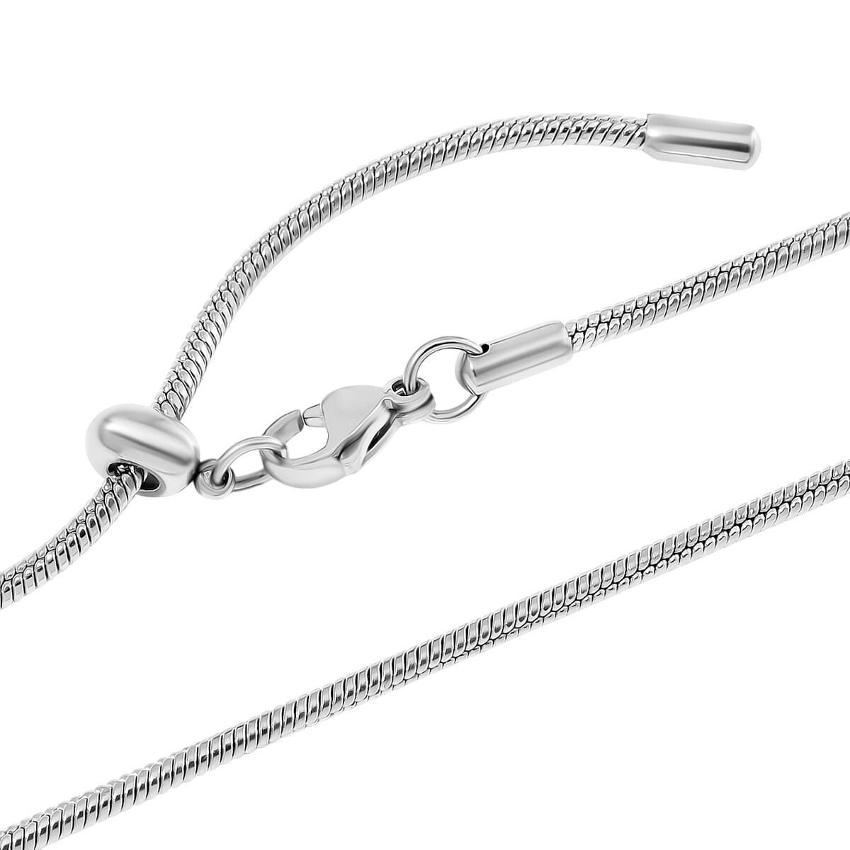 Black Murano Stlye Adjustable Pendant Necklace in Stainless Steel 24-26 Inches image number 4
