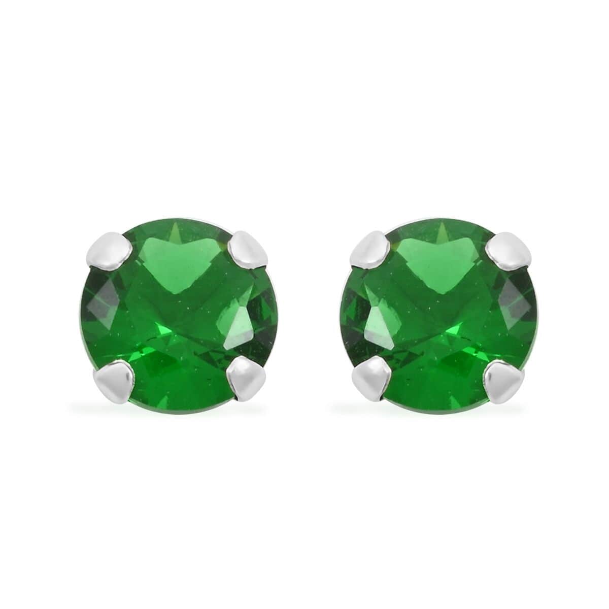 Set of 3, Simulated Pink, Blue and Green Diamond 4.80 ctw Stud Earrings in Sterling Silver image number 6