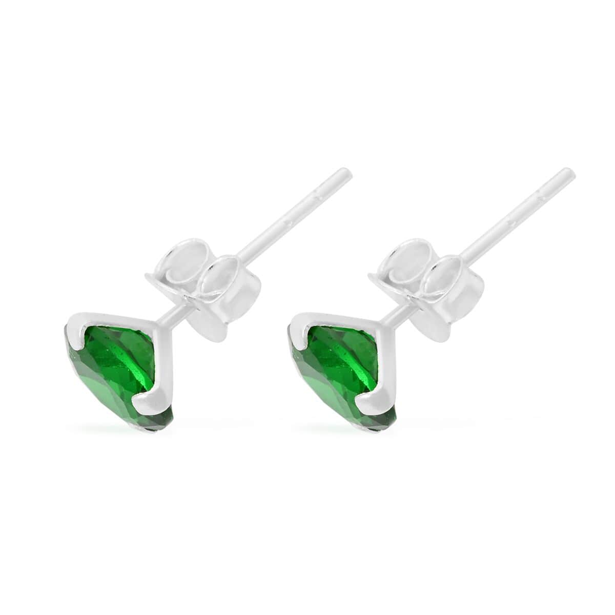 Set of 3, Simulated Pink, Blue and Green Diamond 4.80 ctw Stud Earrings in Sterling Silver image number 7