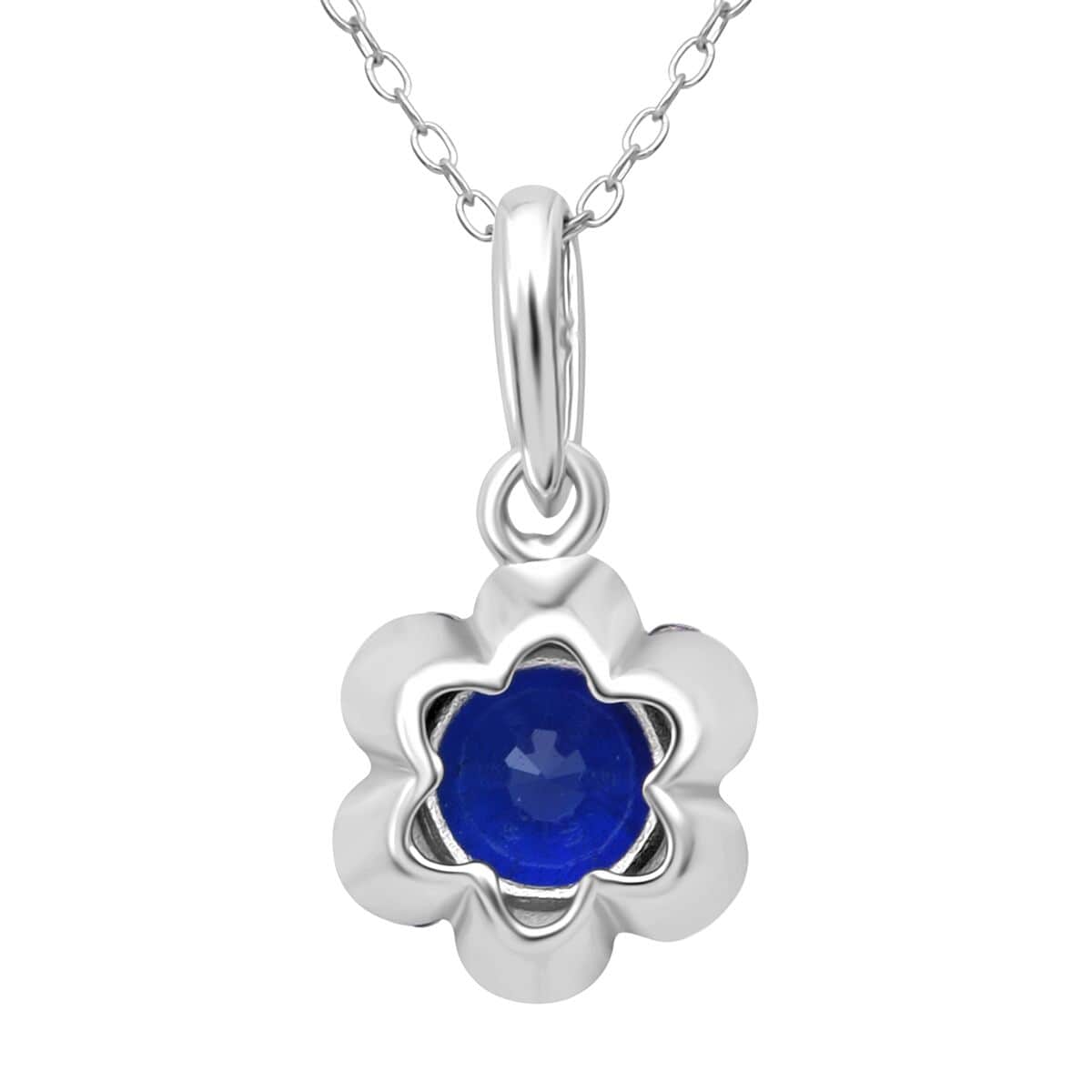 Tanzanian Blue Spinel (DF) and Multi Gemstone 2.15 ctw Ocean Garden Pendant Necklace in Rhodium Over Sterling Silver 20 Inches image number 3