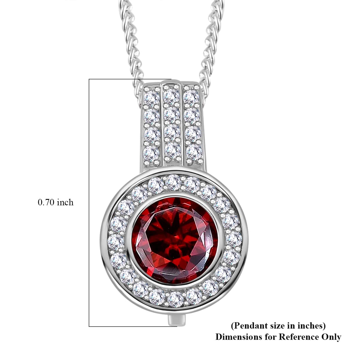 Red and White Moissanite 2.65 ctw Interchangeable Halo Pendant Necklace in Rhodium Over Sterling Silver 20 Inches image number 6