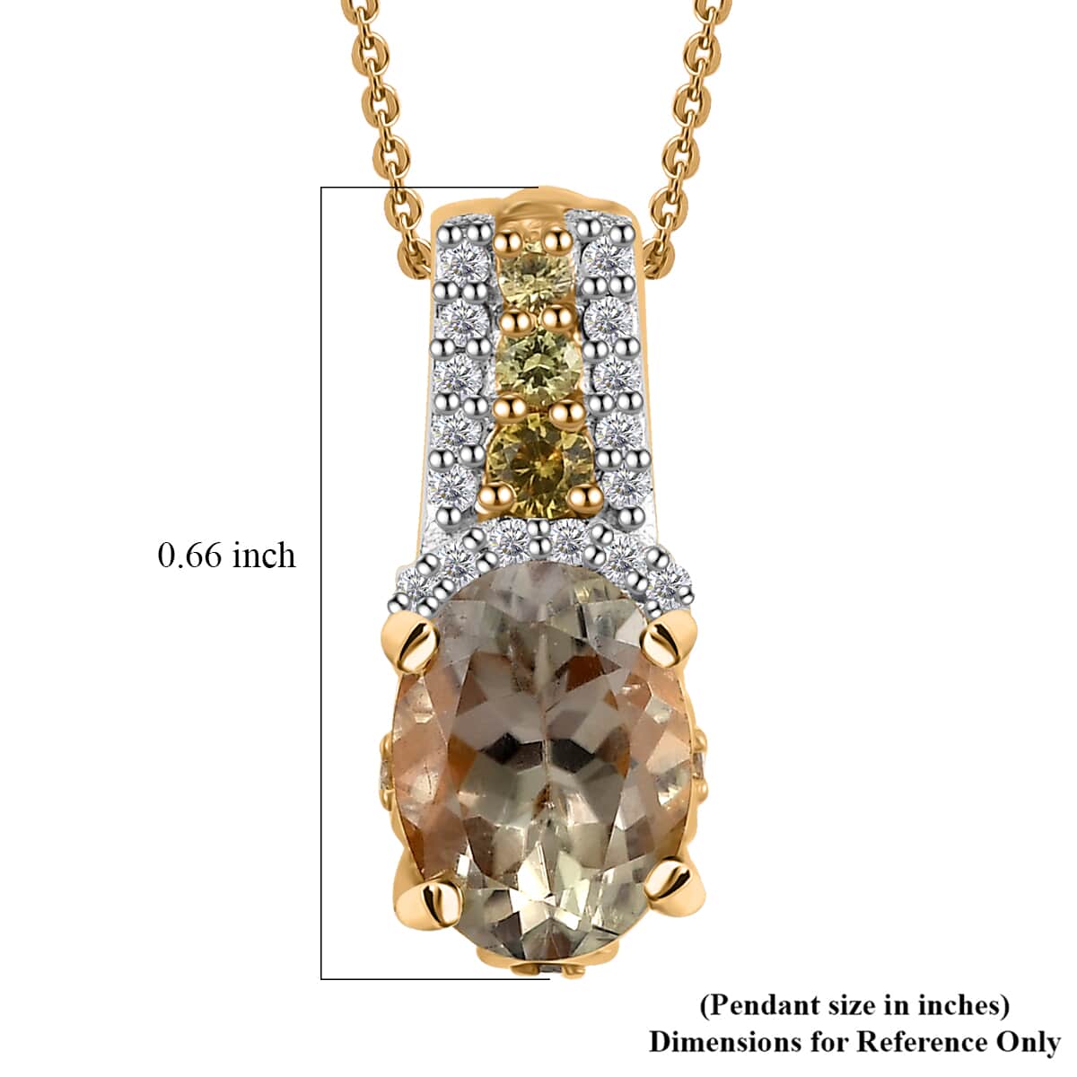 AAA Turkizite and Multi Gemstone 1.70 ctw Eternal Glow Pendant Necklace in 18K Vermeil Yellow Gold Over Sterling Silver 20 Inches image number 6