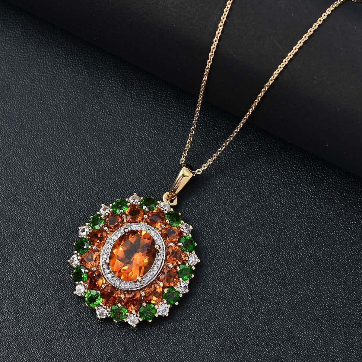 Premium Santa Ana Madeira Citrine and Multi Gemstone 9.75 ctw Harvest Radiance Pendant Necklace in 18K Vermeil Yellow Gold Over Sterling Silver 20 Inches image number 1