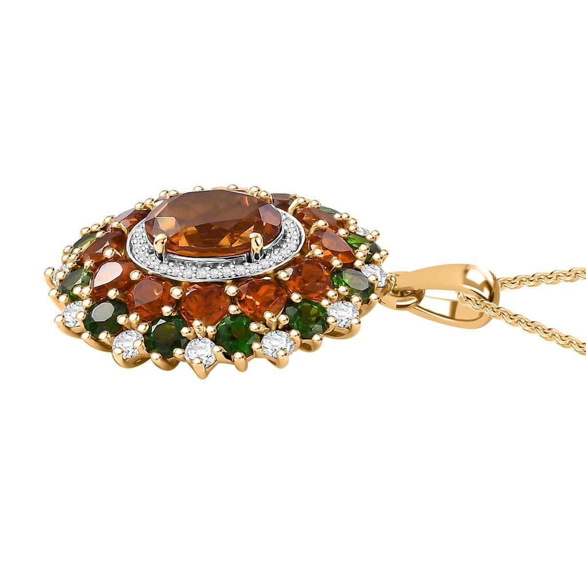 Premium Santa Ana Madeira Citrine and Multi Gemstone 9.75 ctw Harvest Radiance Pendant Necklace in 18K Vermeil Yellow Gold Over Sterling Silver 20 Inches image number 3