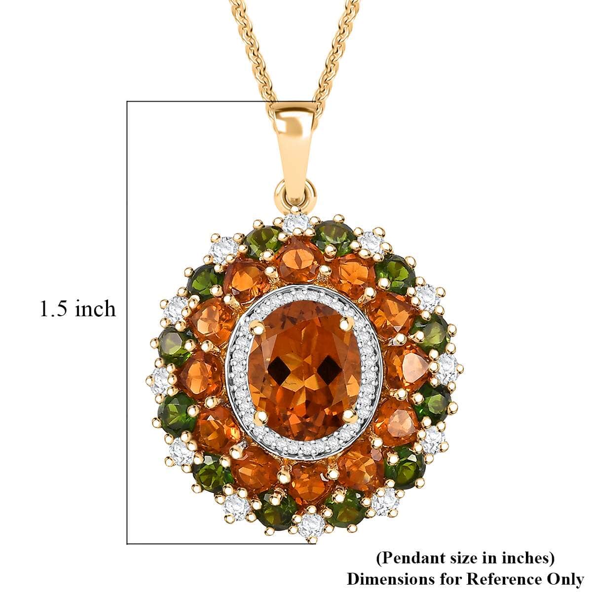 Premium Santa Ana Madeira Citrine and Multi Gemstone 9.75 ctw Harvest Radiance Pendant Necklace in 18K Vermeil Yellow Gold Over Sterling Silver 20 Inches image number 6