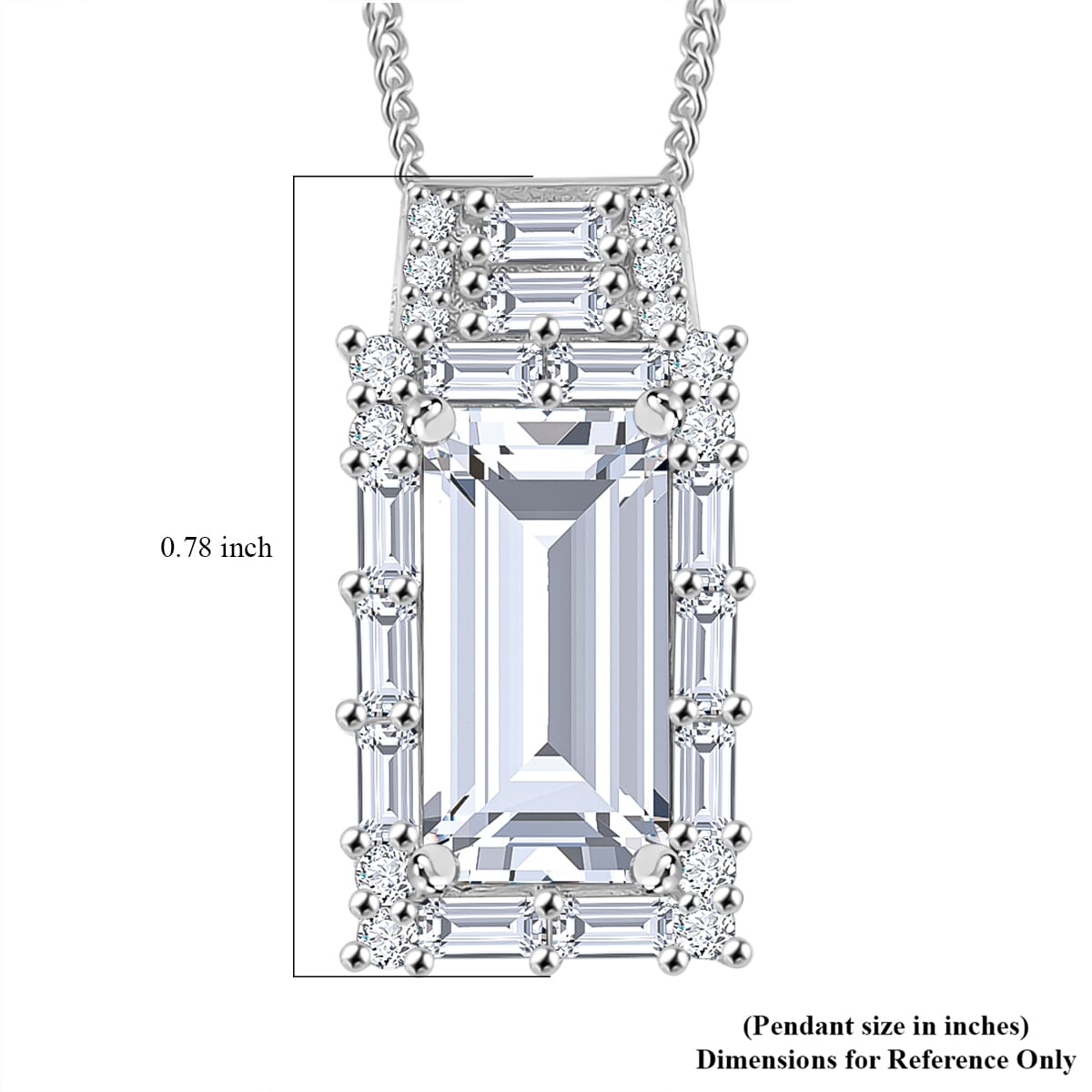 Moissanite 3.90 ctw Pendant Necklace in Rhodium Over Sterling Silver 20 Inches image number 5