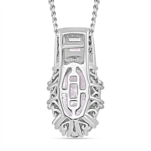 D'Joy Moissanite 3.00 ctw Radiant Majesty Pendant Necklace in Rhodium Over Sterling Silver 20 Inches