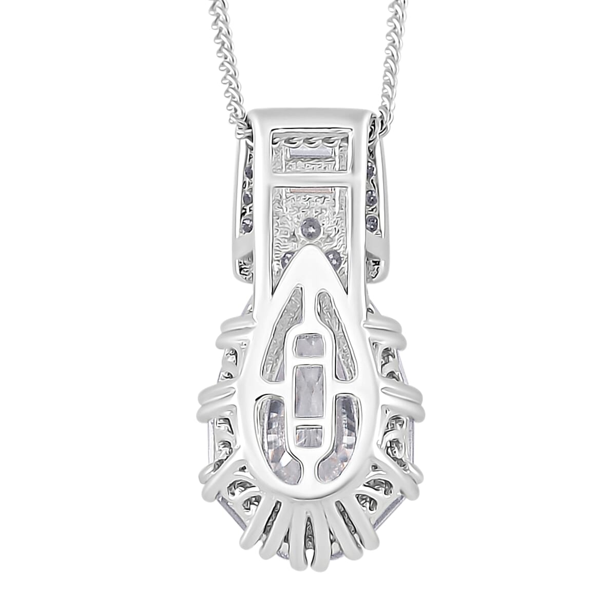 Moissanite 2.60 ctw Pendant Necklace in Rhodium Over Sterling Silver 20 Inches image number 3