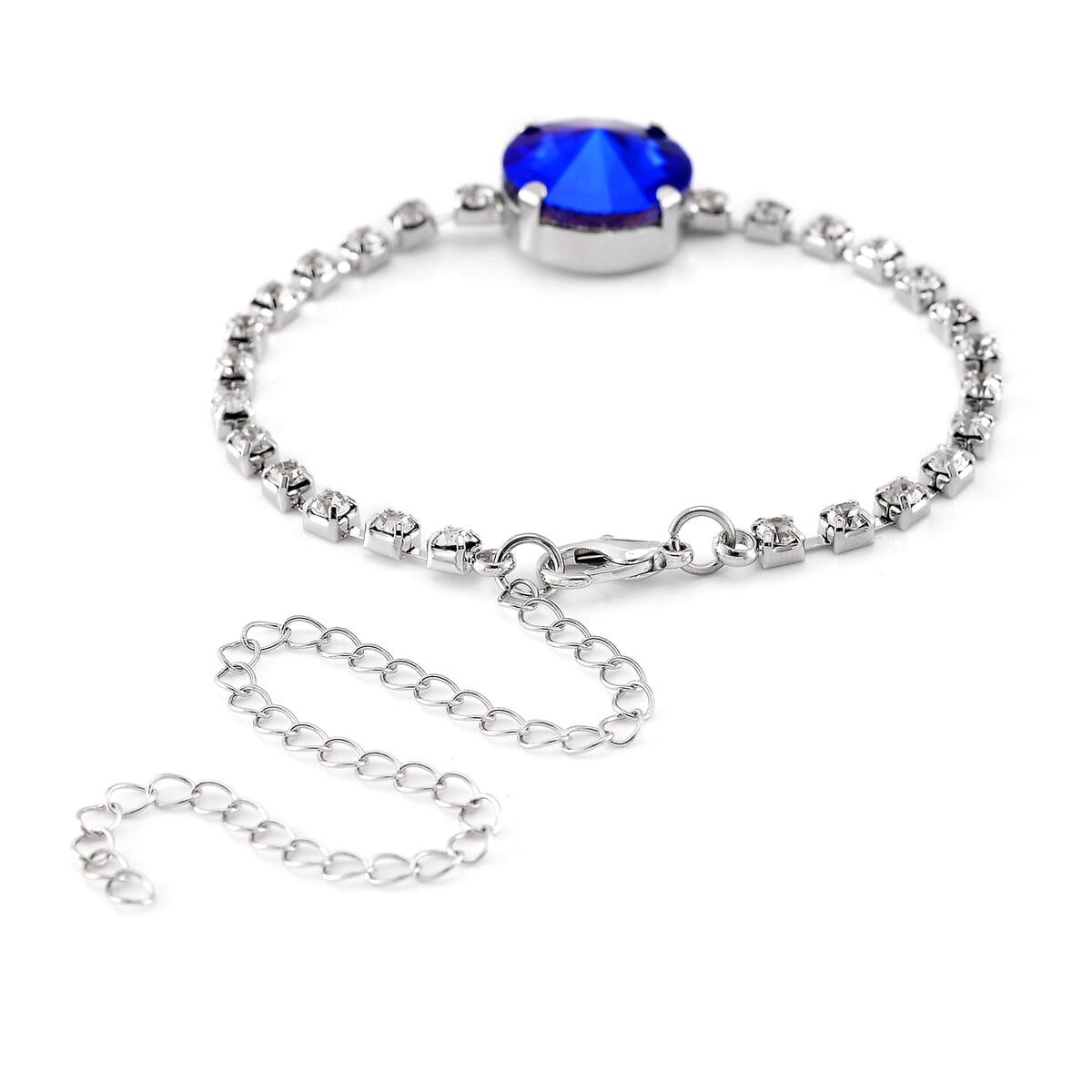 5pc Set - Strada Crystal, Simulated Pearl Japanese Movement Bolo Watch and Simulated Tanzania Ring, Earrings, Bracelet (5-10In) and Necklace (20-22In) in Silvertone image number 4