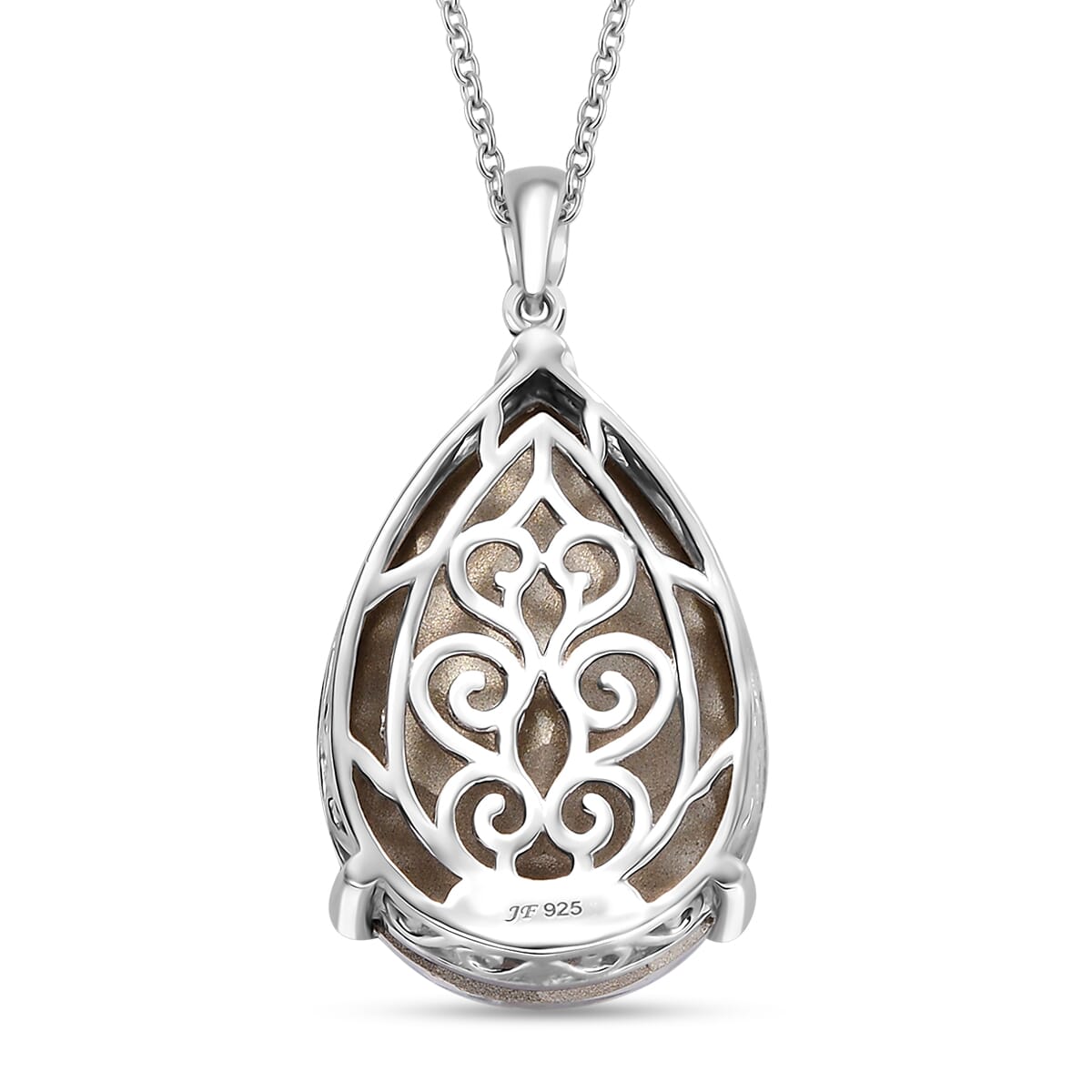 J Francis Embellished with Crystal by Swarovski Pendant Necklace in Rhodium Over Sterling Silver 20 Inches image number 4