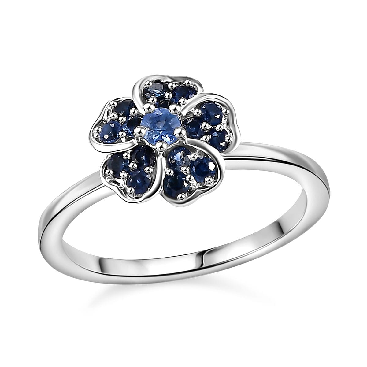 Set of 3 Narsipatnam Alexandrite, Ouro Fino Rubellite and Ceylon Sapphire 1.20 ctw Leaf Clover Ring in 18K Vermeil Yellow, Rose Gold and Rhodium Over Sterling Silver (Size 5.0)