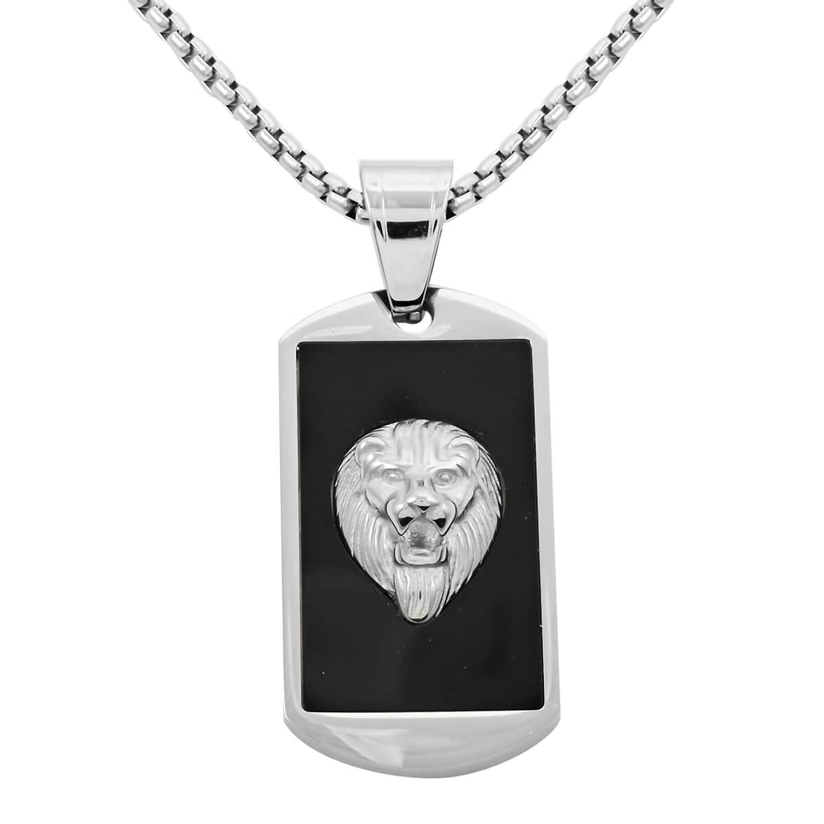 Dogtag Pendant Necklace in Stainless Steel 24 Inches image number 0