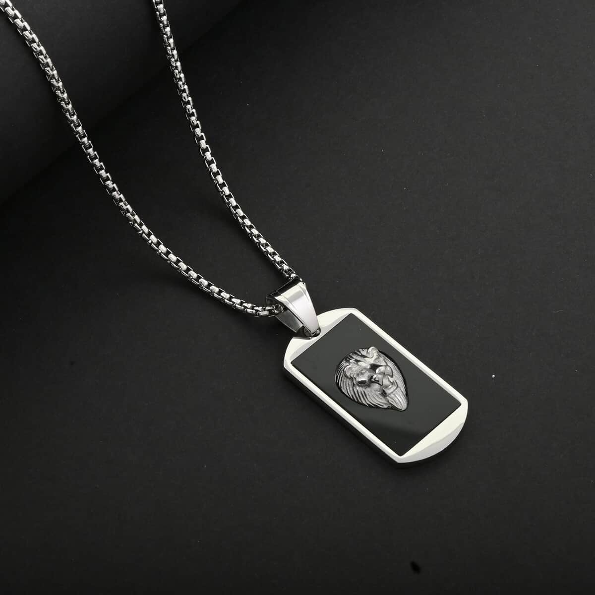 Dogtag Pendant Necklace in Stainless Steel 24 Inches image number 1