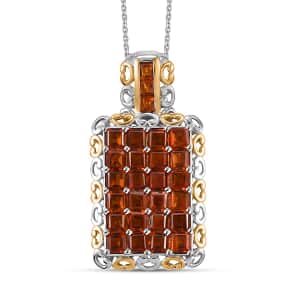 Premium Santa Ana Madeira Citrine 3.90 ctw Mosaic Elegance Pendant Necklace in 18K Vermeil YG and Rhodium Over Sterling Silver 20 Inches