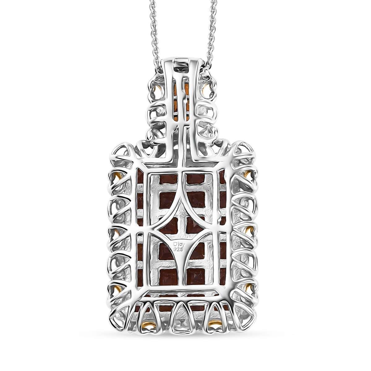 Premium Santa Ana Madeira Citrine 3.90 ctw Mosaic Elegance Pendant Necklace in 18K Vermeil YG and Rhodium Over Sterling Silver 20 Inches image number 4