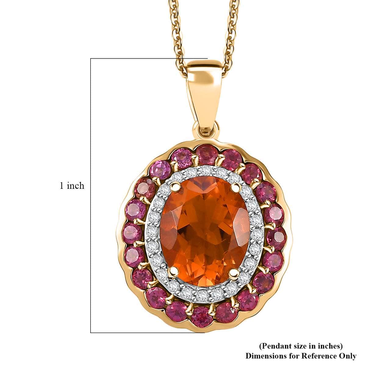 Premium Santa Ana Madeira Citrine and Multi Gemstone 3.80 ctw Radiant Flame Bloom Pendant Necklace in 18K Vermeil Yellow Gold Over Sterling Silver 20 Inches image number 6