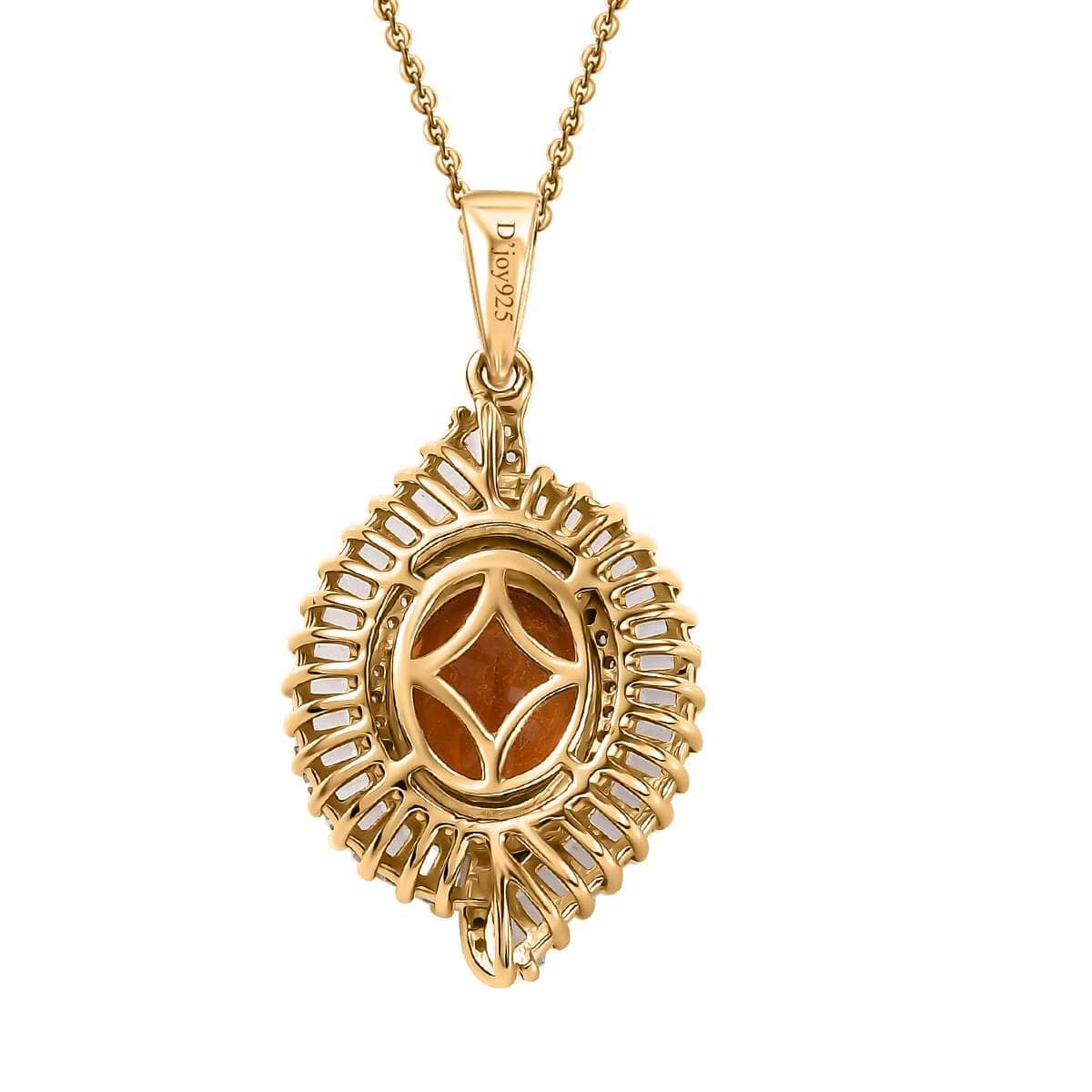 Premium Santa Ana Madeira Citrine and White Topaz 5.00 ctw Pendant Necklace in 18K Vermeil Yellow Gold Over Sterling Silver 20 Inches image number 4