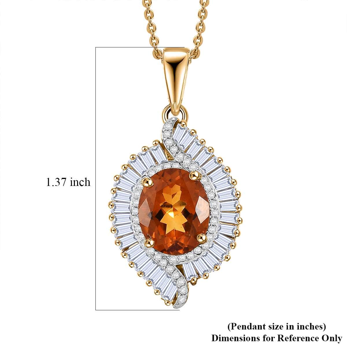 Premium Santa Ana Madeira Citrine and White Topaz 5.00 ctw Pendant Necklace in 18K Vermeil Yellow Gold Over Sterling Silver 20 Inches image number 5