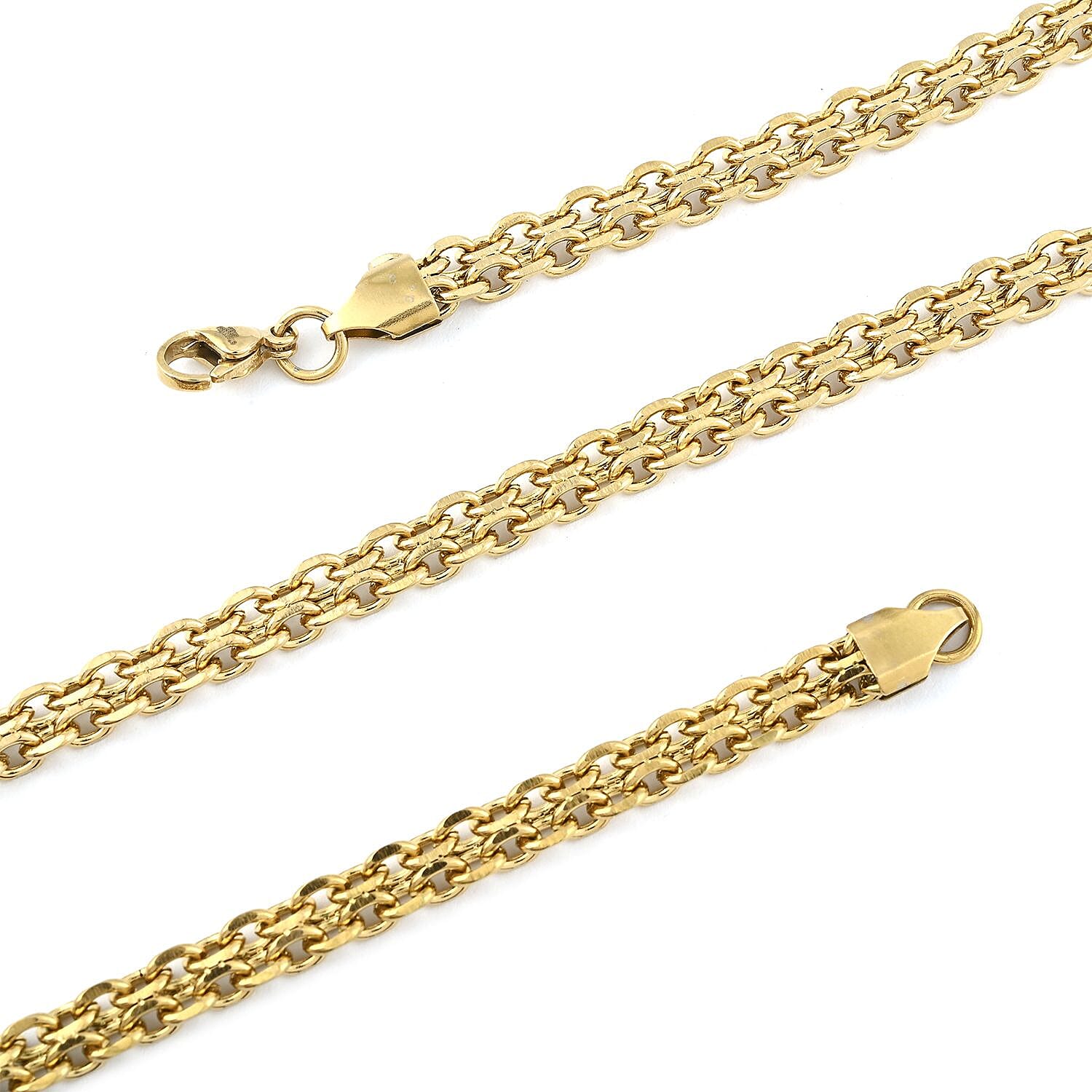 Set of Necklace 18 Inches and Bracelet (7.50In) in ION Plated YG Stainless Steel