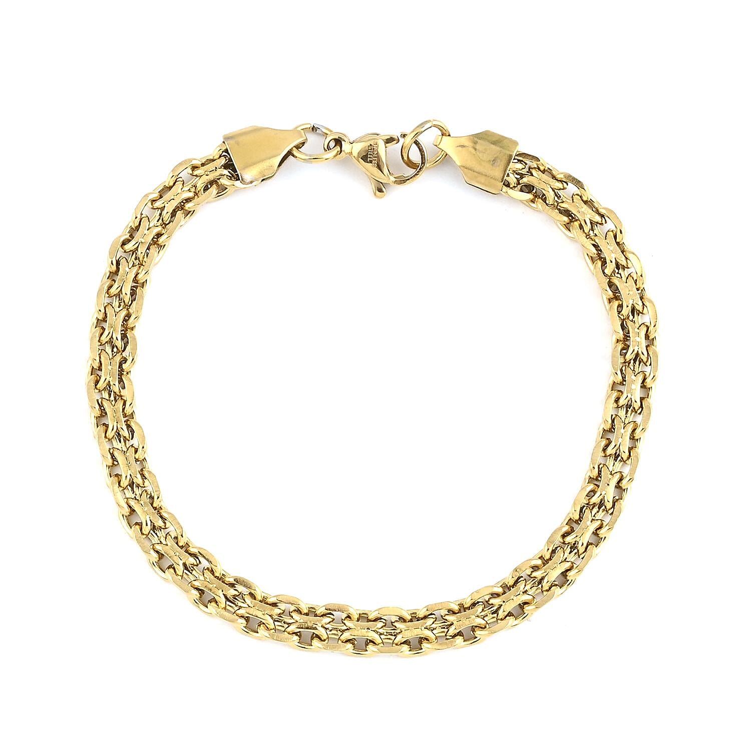 Set of Necklace 18 Inches and Bracelet (7.50In) in ION Plated YG Stainless Steel