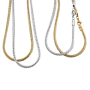 Set of 2 Tulang Naga Chain Necklace in ION Plated YG and Stainless Steel 24 Inches