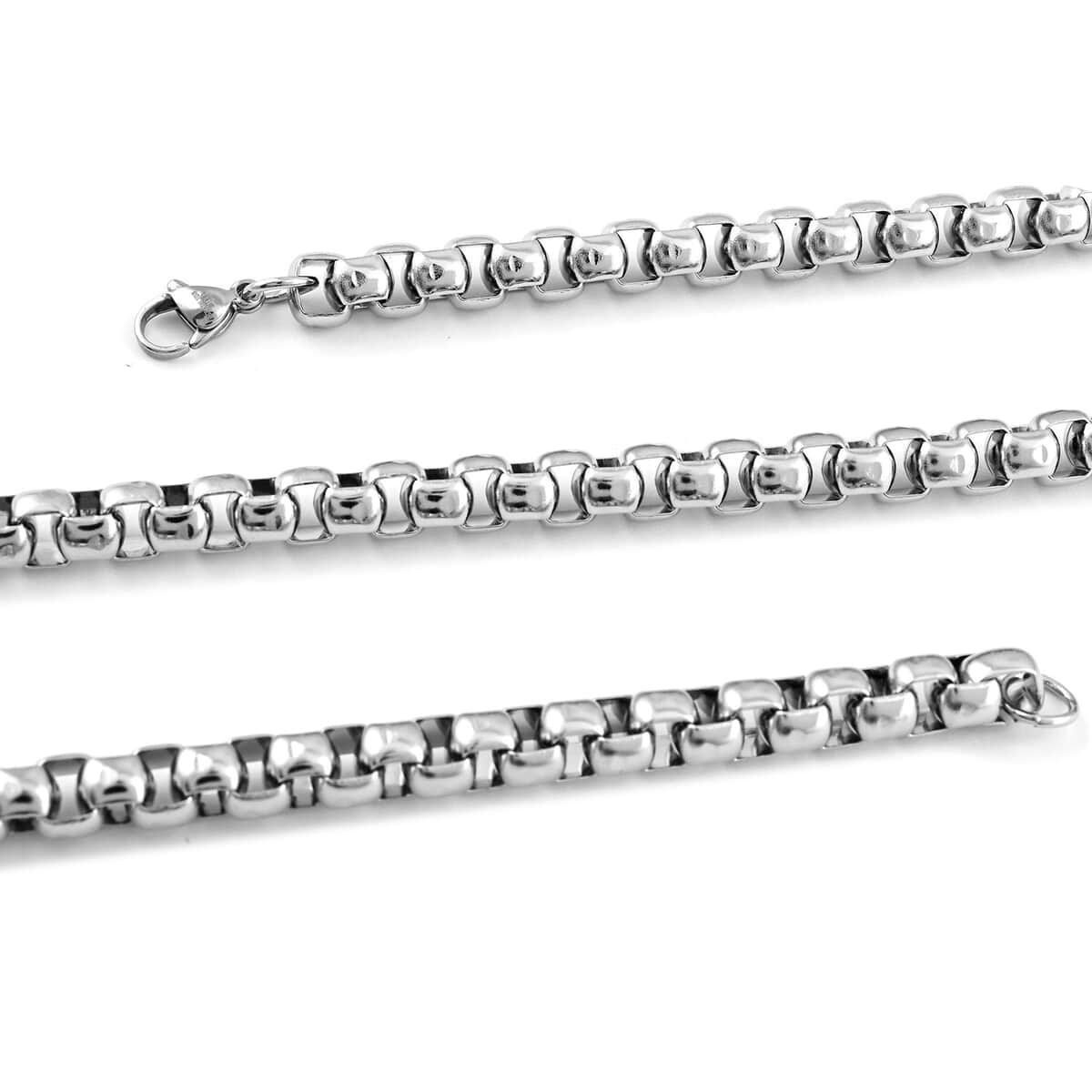 Set of Necklace 24 Inches and Bracelet (8.50In) in Stainless Steel image number 4