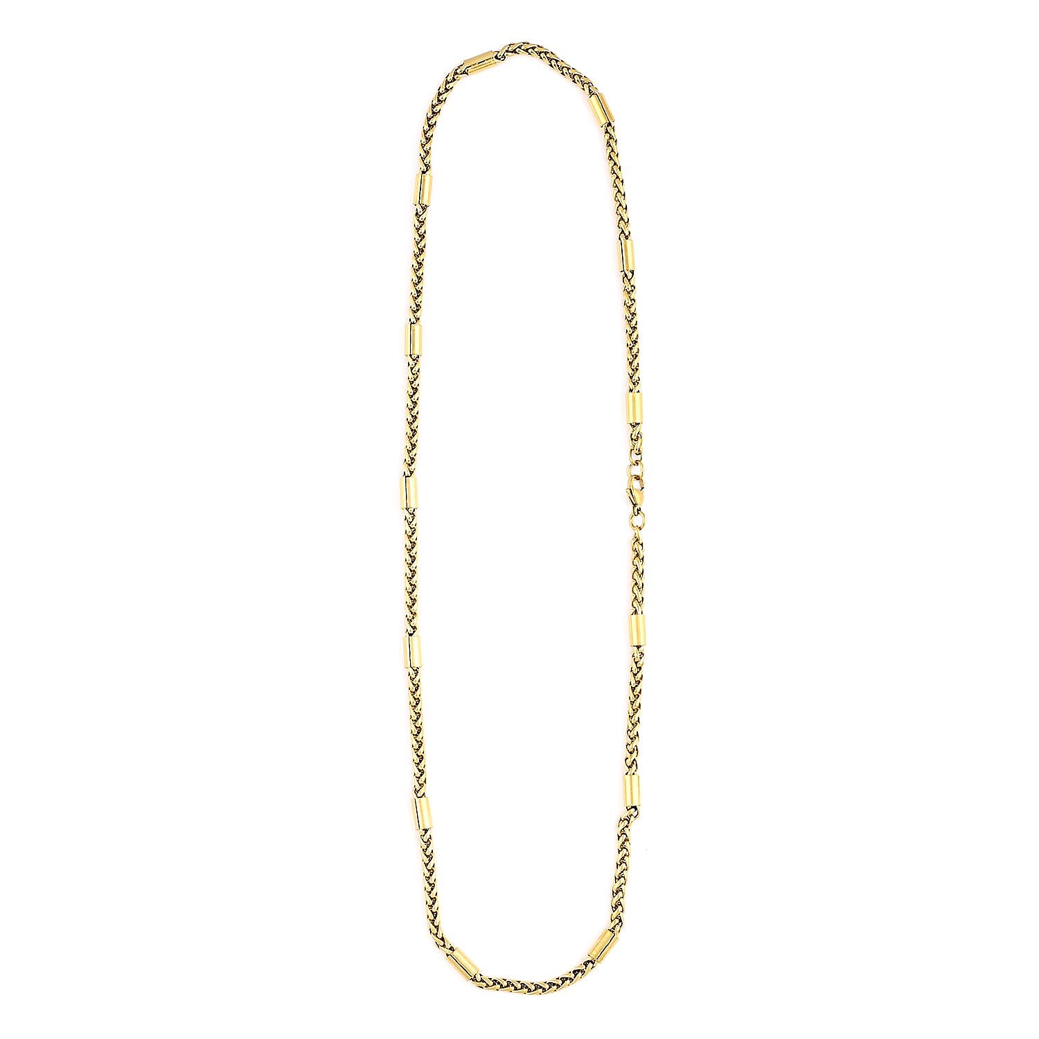 Set of Necklace 24 Inches and Bracelet (8.50In) in ION Plated YG Stainless Steel