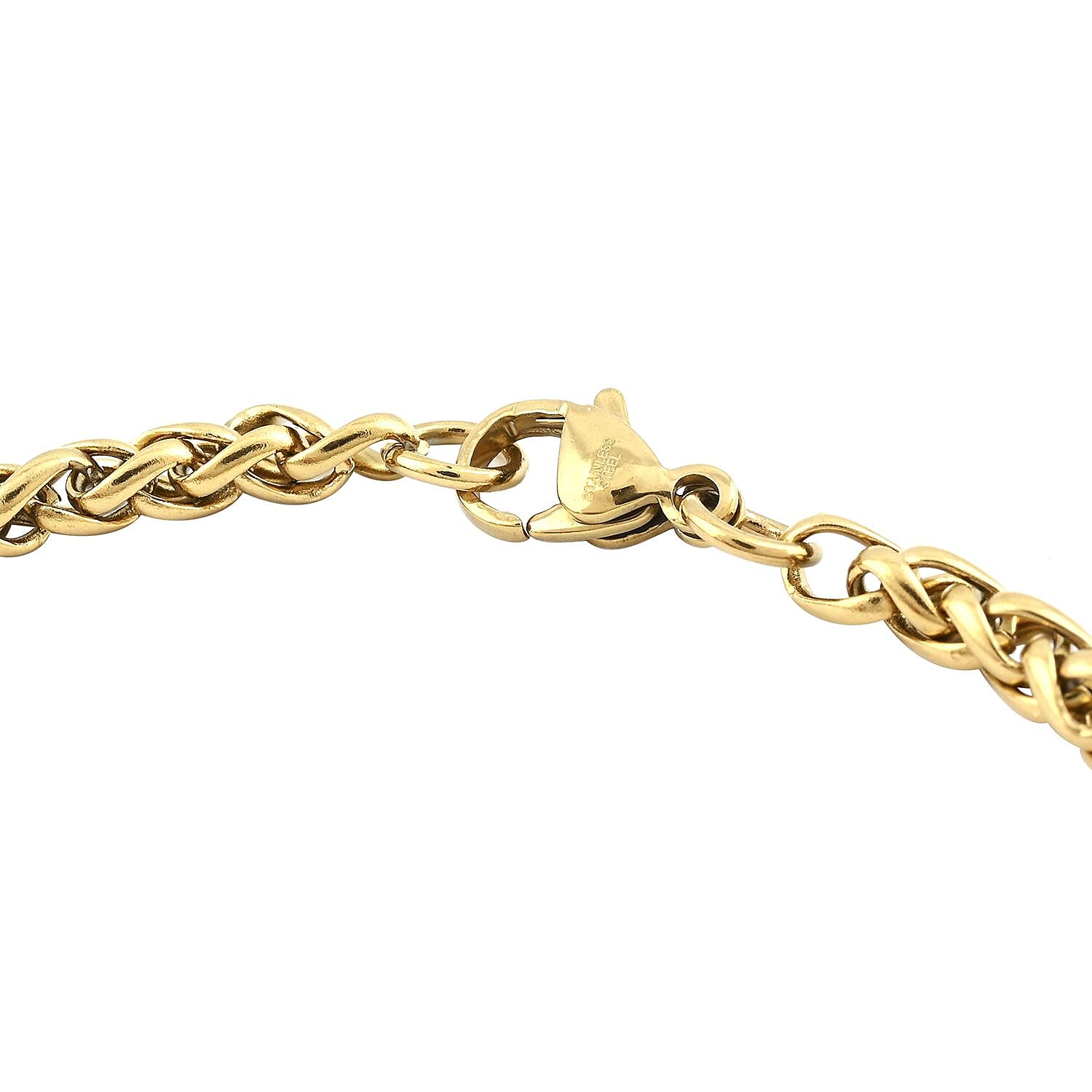 Set of Necklace 24 Inches and Bracelet (8.50In) in ION Plated YG Stainless Steel