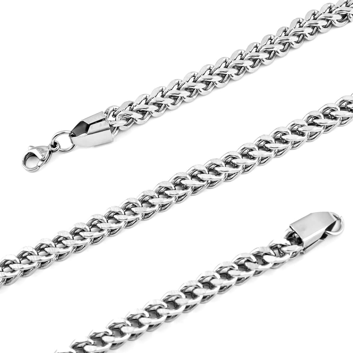 Set of Necklace 24 Inches and Bracelet (8.0In) in Stainless Steel image number 4