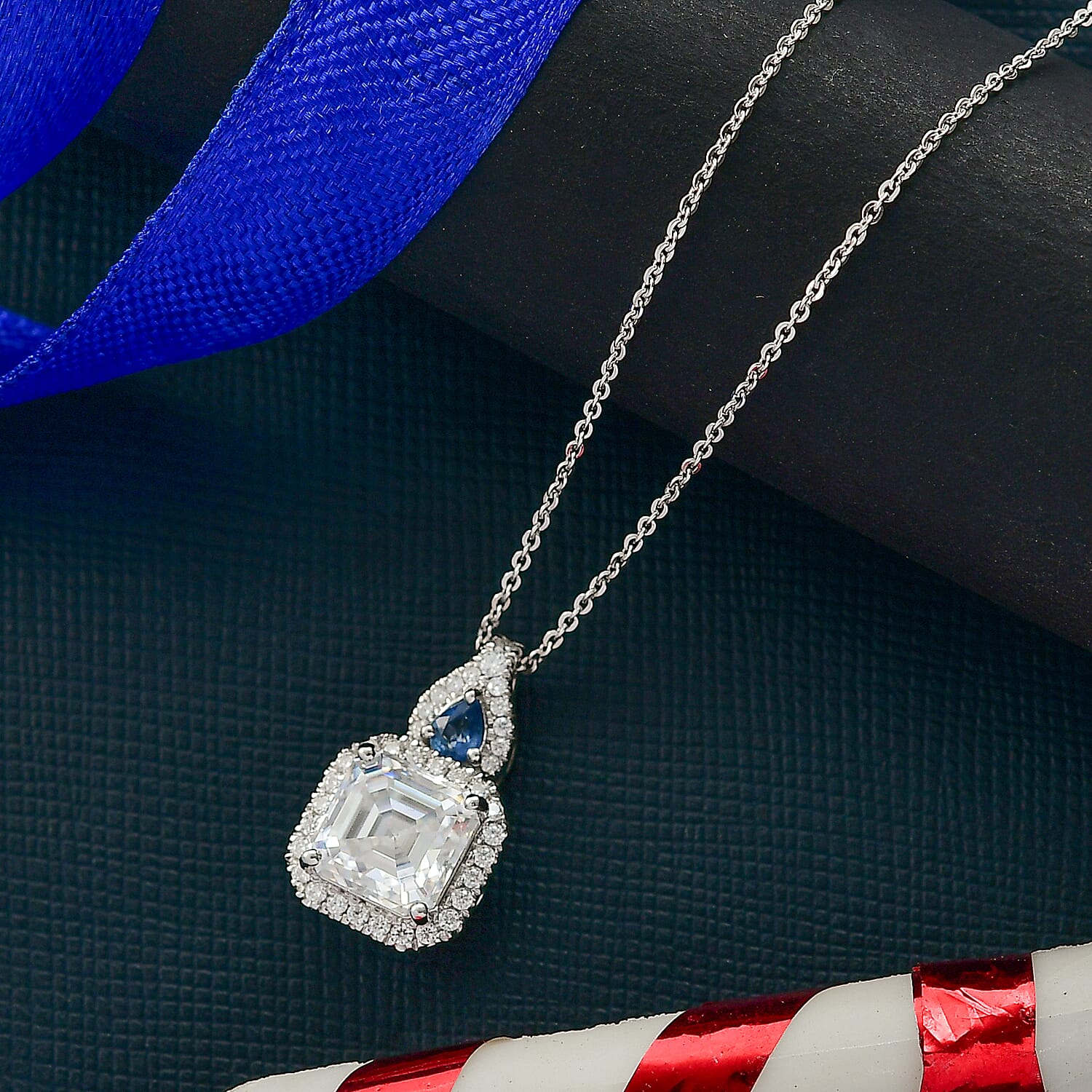 Moissanite & Ceylon Blue Sapphire - Product card gallery slide 2 (10145815265563)