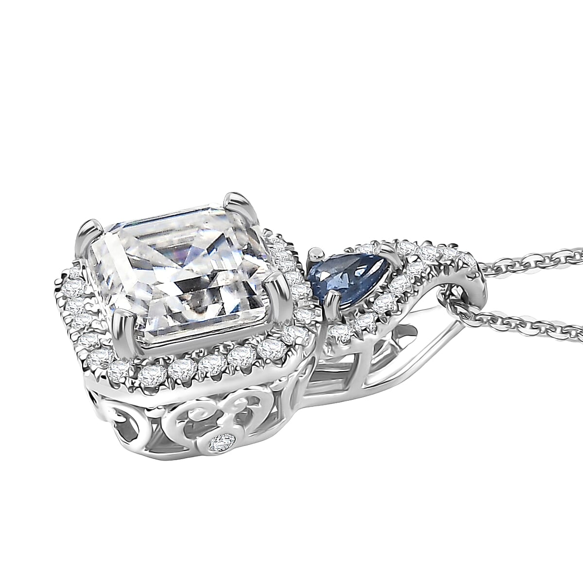 Moissanite & Ceylon Blue Sapphire - Product card gallery slide 4 (10145815265563)