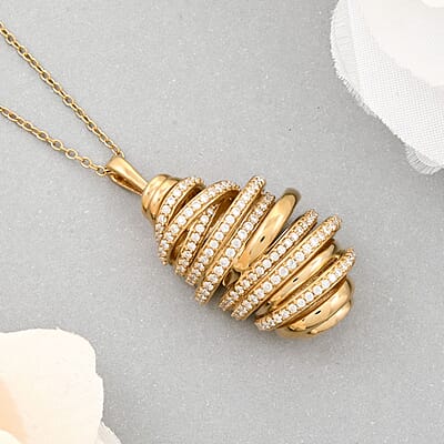 Clarte Dorma Collection Moissanite 1.05 ctw Pendant Necklace in Vermeil Yellow Gold Over Sterling Silver 18-20 Inches
