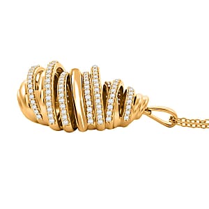 Clarte Dorma Collection Moissanite 1.05 ctw Pendant Necklace in Vermeil Yellow Gold Over Sterling Silver 18-20 Inches