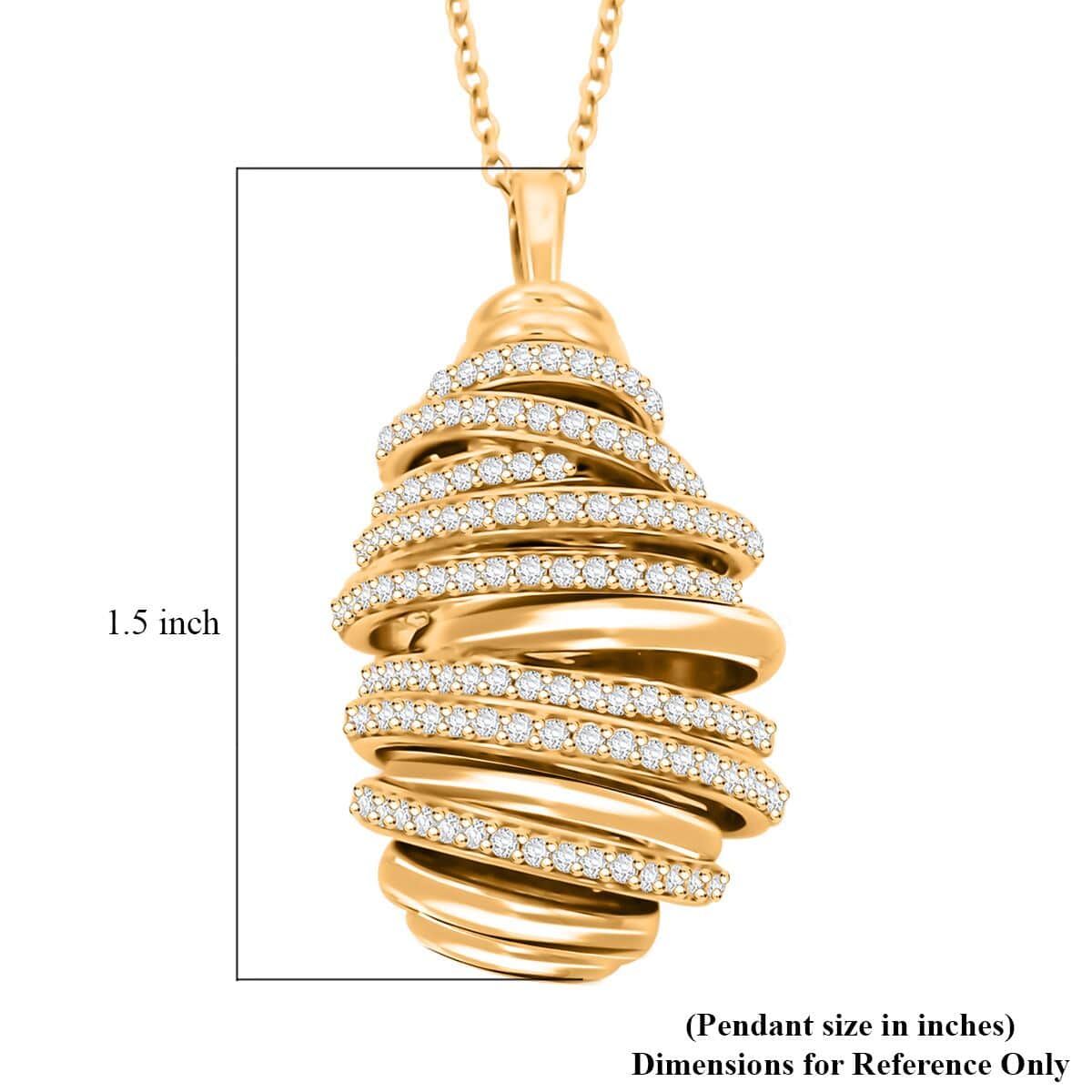 Clarte Dorma Collection Moissanite 1.05 ctw Pendant Necklace in Vermeil Yellow Gold Over Sterling Silver 18-20 Inches image number 5